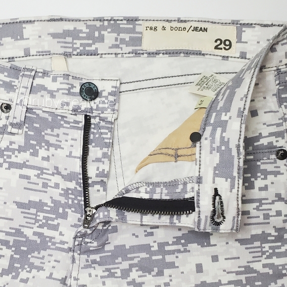 RAG & BONE Skinny Printed Jean, Grey Digi Camo Print, Tencel Blend,New With Tags - Picture 4 of 7